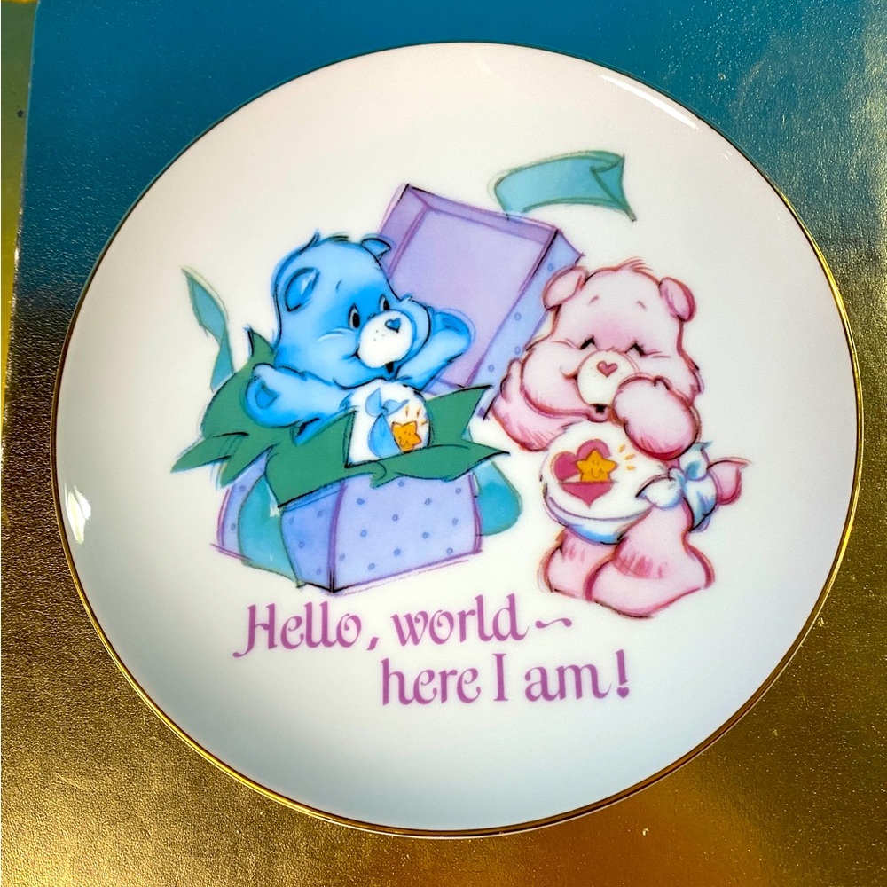 Care Bears American Greetings Hugs N’ Tugs Decorative Fine Porcelain Plate 6.25”